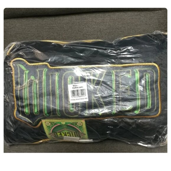 Wicked Pillow Wicked Musical Logo Decorative Throw Pillow Wicked Movie Decor NWT - Picture 2 of 8